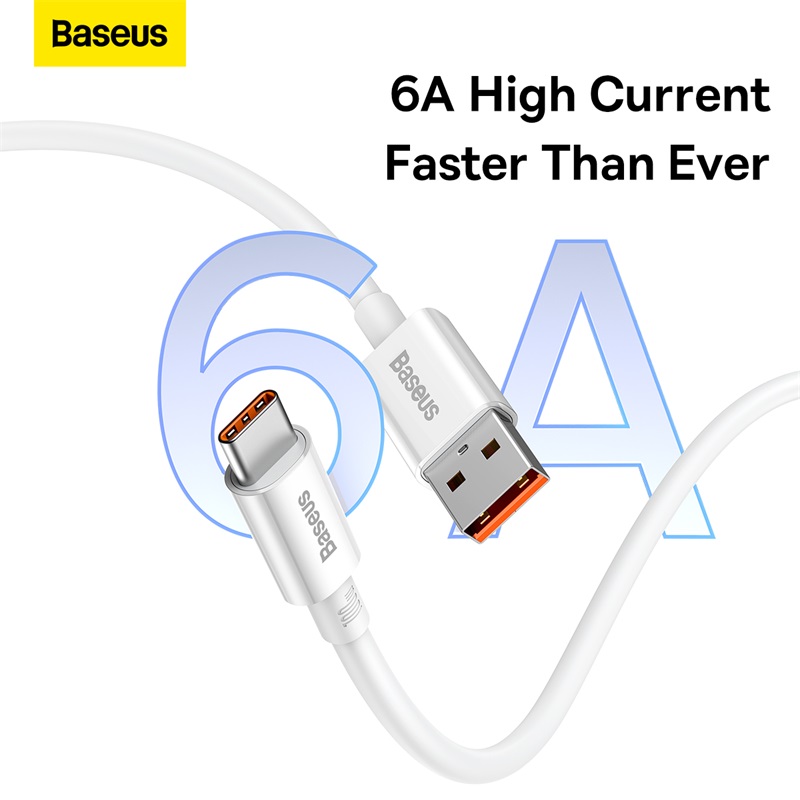 Кабель Baseus Superior Series Fast Charging Data Cable USB to Type-C 100W 2m Moon White — фото 14