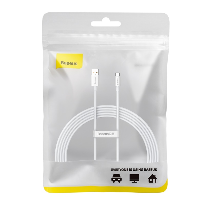 Кабель Baseus Superior Series Fast Charging Data Cable USB to Type-C 100W 2m Moon White — фото 3
