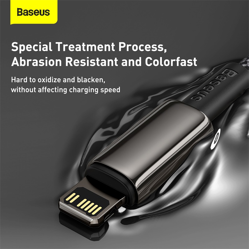 Кабель Baseus Tungsten Gold Fast Charging Data Cable Type-C to iP PD 20W 2m Black — фото 14