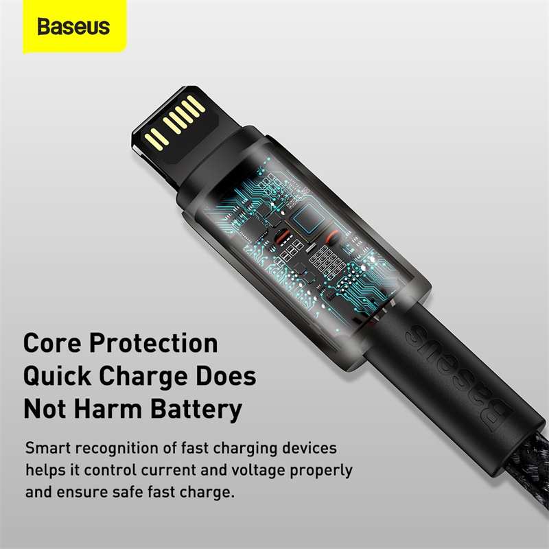 Кабель Baseus Tungsten Gold Fast Charging Data Cable Type-C to iP PD 20W 2m Black — фото 15