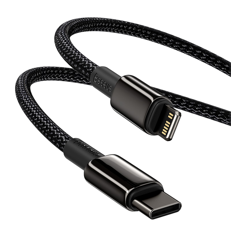 Кабель Baseus Tungsten Gold Fast Charging Data Cable Type-C to iP PD 20W 2m Black — фото 6