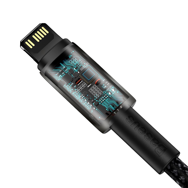 Кабель Baseus Tungsten Gold Fast Charging Data Cable Type-C to iP PD 20W 2m Black — фото 7
