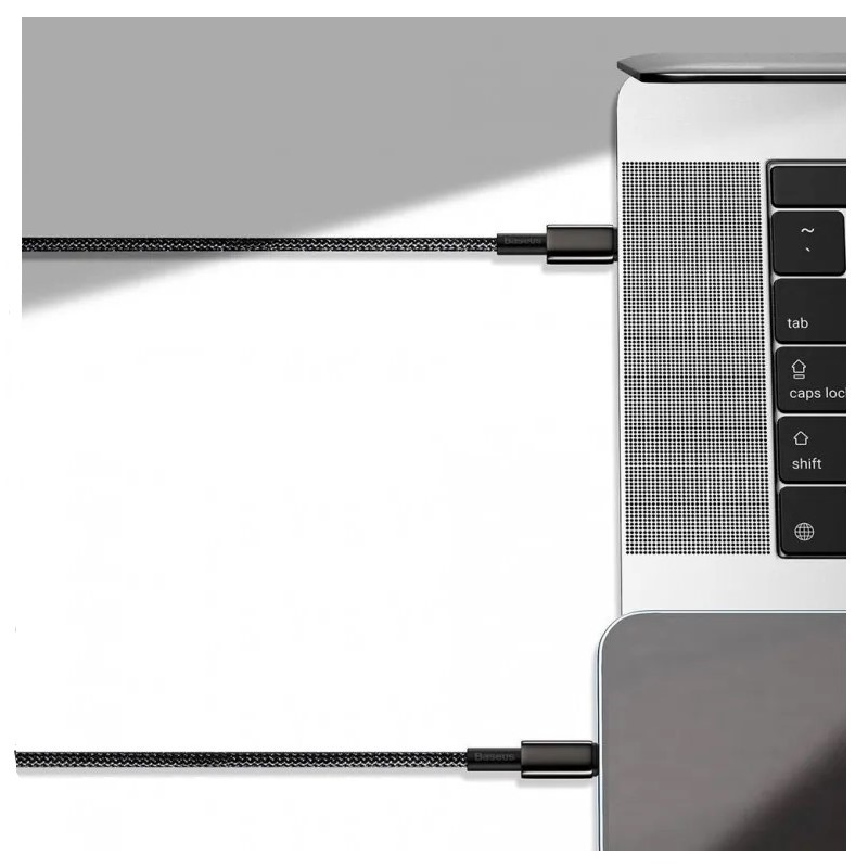 Кабель Baseus Tungsten Gold Fast Charging Data Cable Type-C to Type-C 100W 2m Black — фото 10