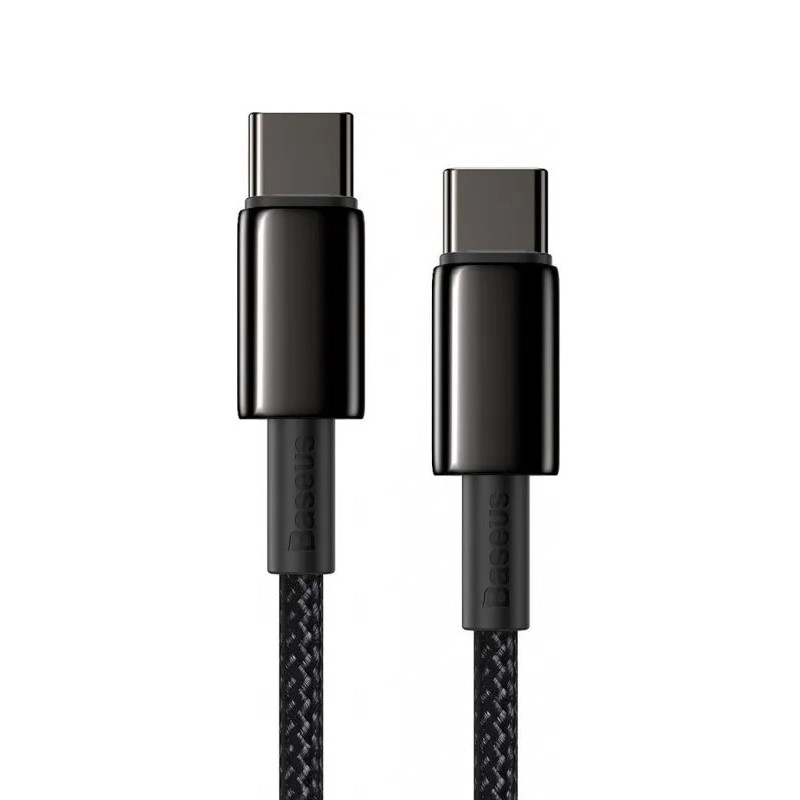 Кабель Baseus Tungsten Gold Fast Charging Data Cable Type-C to Type-C 100W 2m Black — фото 6