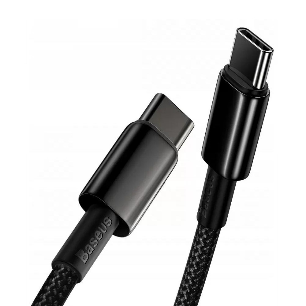 Кабель Baseus Tungsten Gold Fast Charging Data Cable Type-C to Type-C 100W 2m Black — фото 7