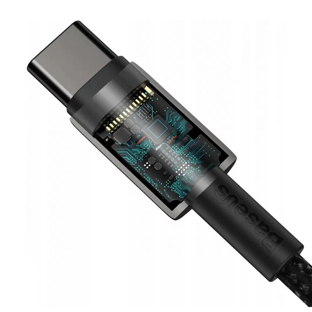 Кабель Baseus Tungsten Gold Fast Charging Data Cable Type-C to Type-C 100W 2m Black — фото 8