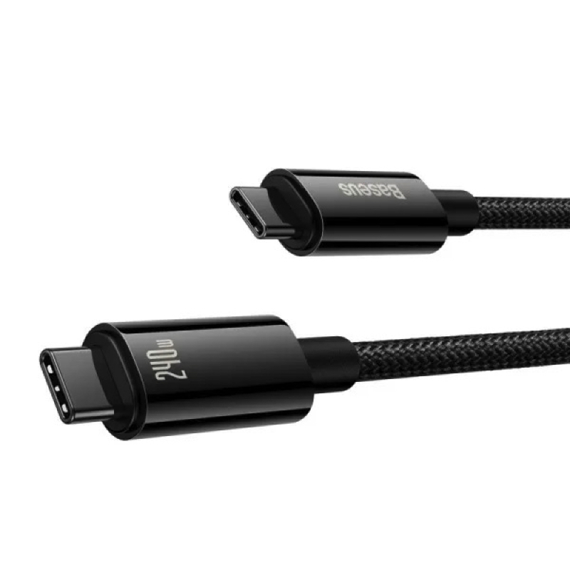 Кабель Baseus Tungsten Gold Fast Charging Data Cable Type-C to Type-C 240W 2m Black — фото 6