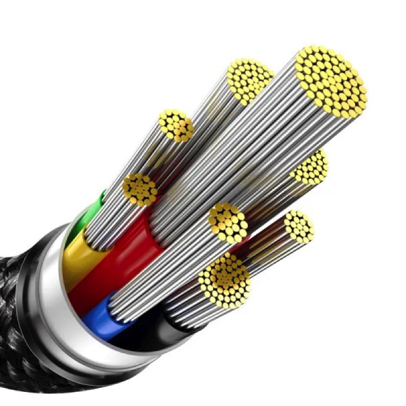 Кабель Baseus Tungsten Gold Fast Charging Data Cable Type-C to Type-C 240W 2m Black — фото 8