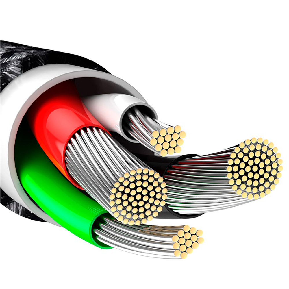 Кабель Baseus Tungsten Gold Fast Charging Data Cable USB to iP 2.4A 1m Black — фото 10