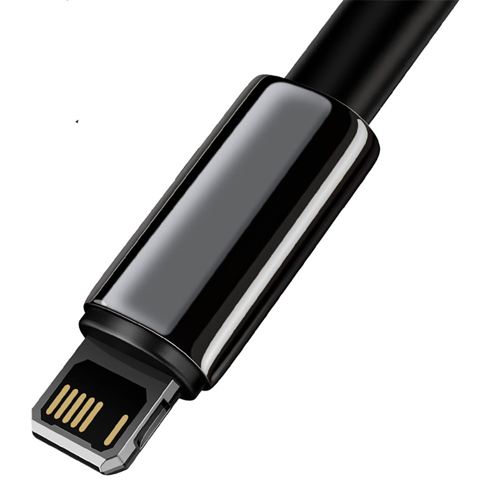 Кабель Baseus Tungsten Gold Fast Charging Data Cable USB to iP 2.4A 1m Black — фото 4