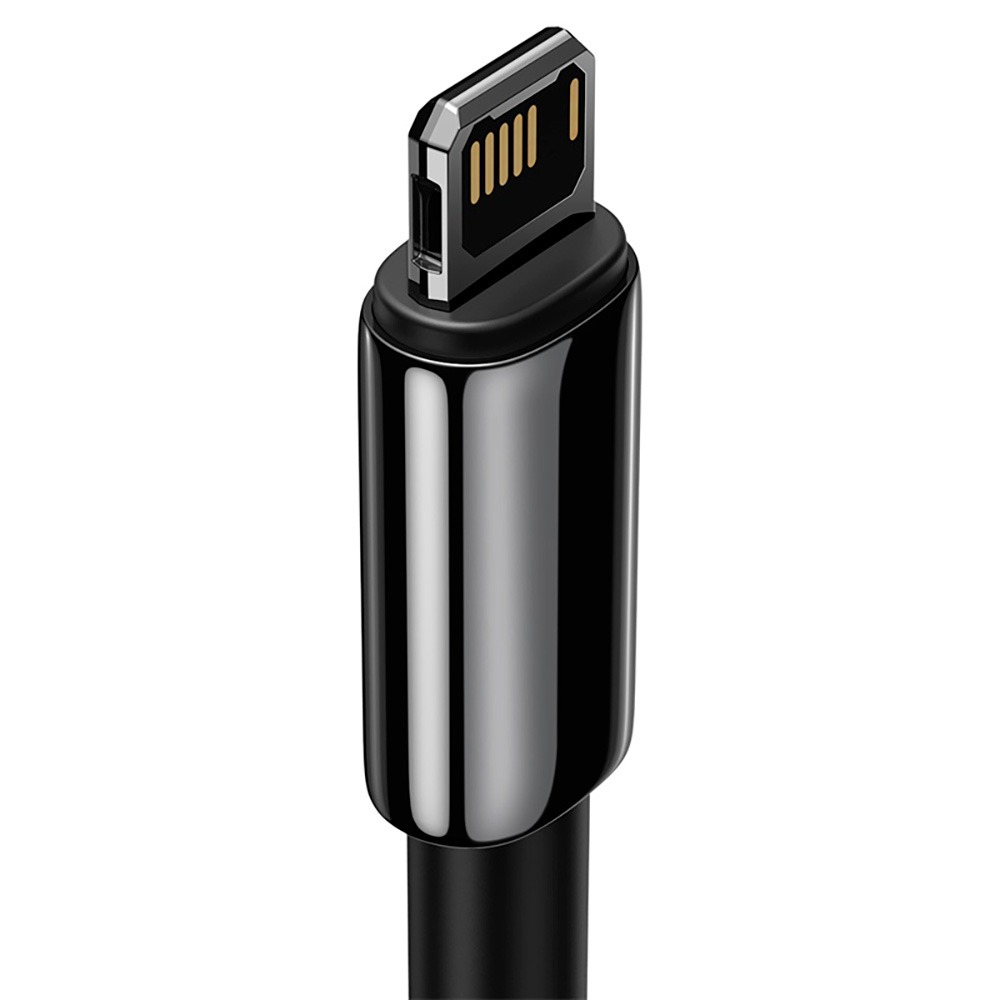 Кабель Baseus Tungsten Gold Fast Charging Data Cable USB to iP 2.4A 1m Black — фото 5