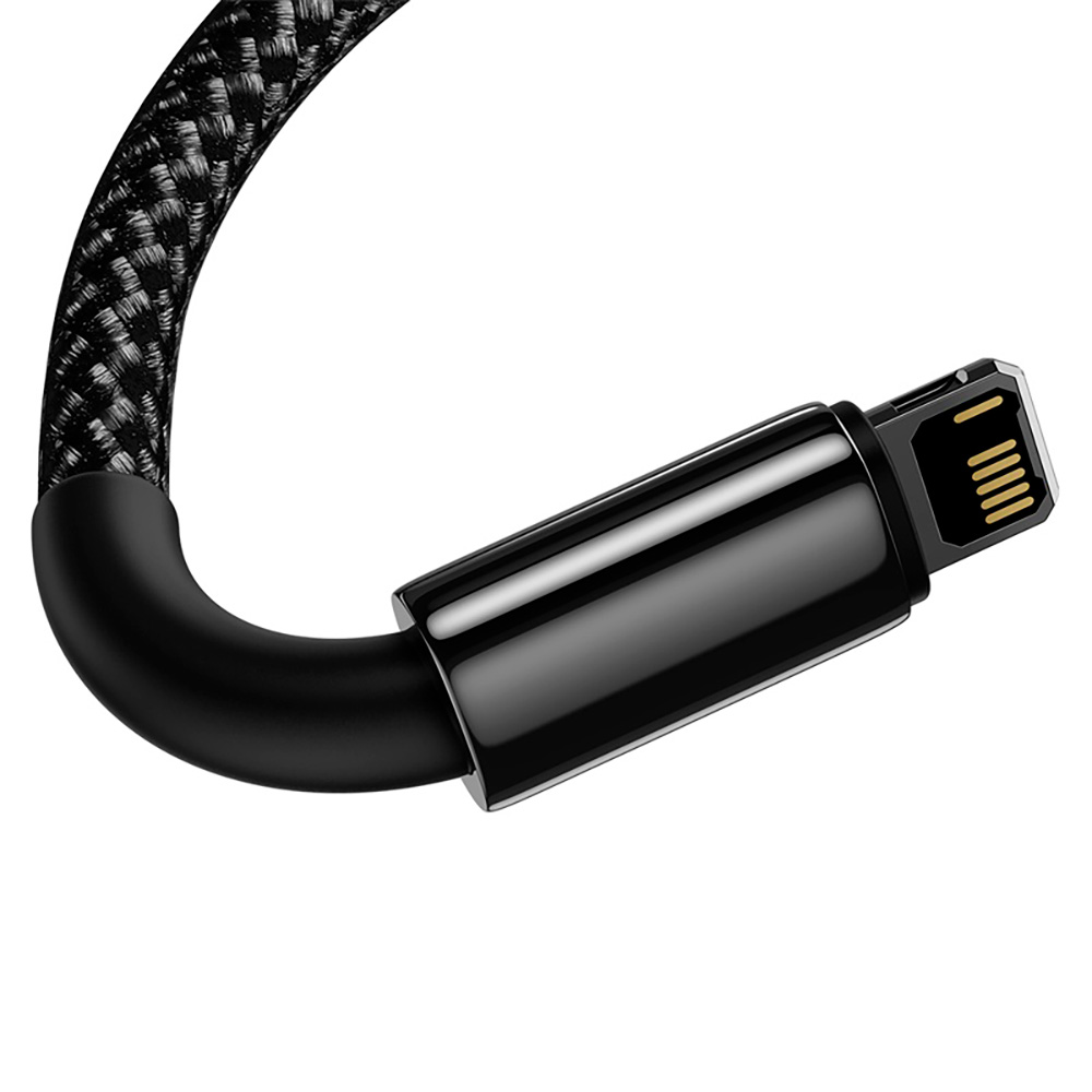 Кабель Baseus Tungsten Gold Fast Charging Data Cable USB to iP 2.4A 1m Black — фото 6