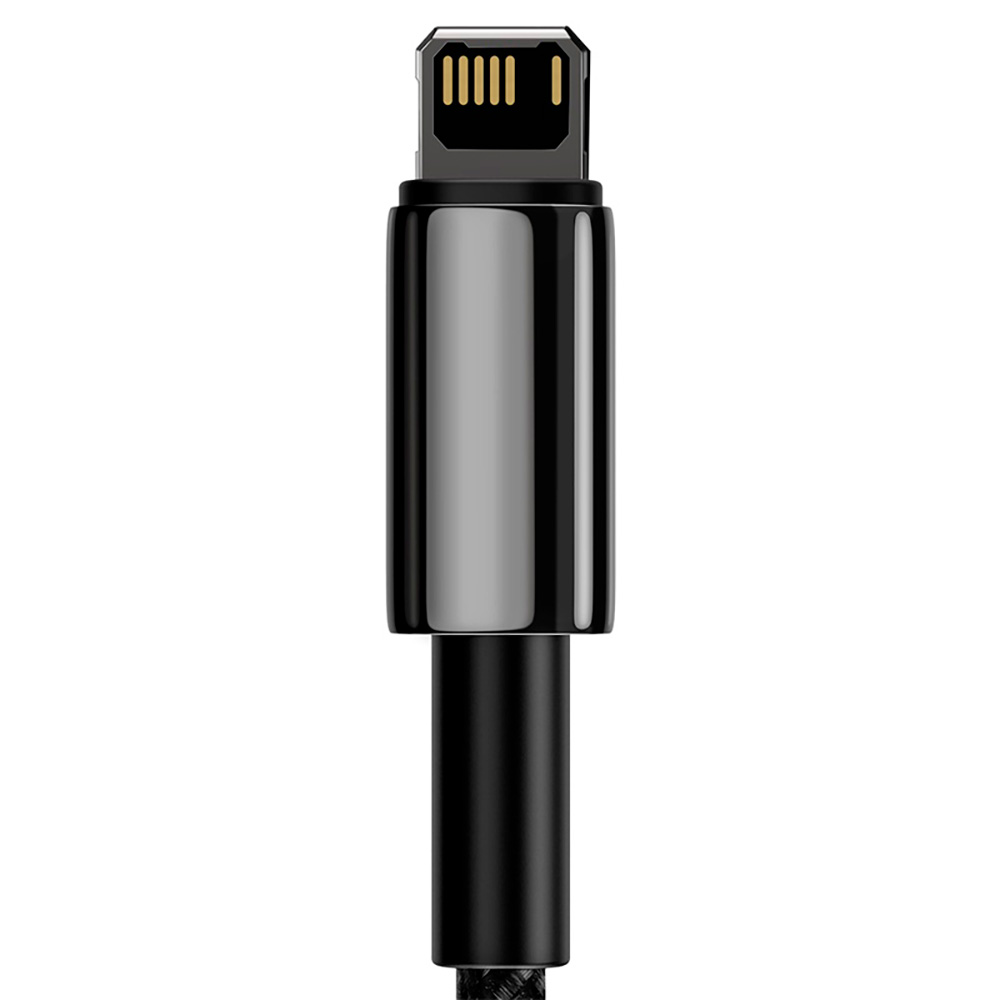 Кабель Baseus Tungsten Gold Fast Charging Data Cable USB to iP 2.4A 1m Black — фото 7