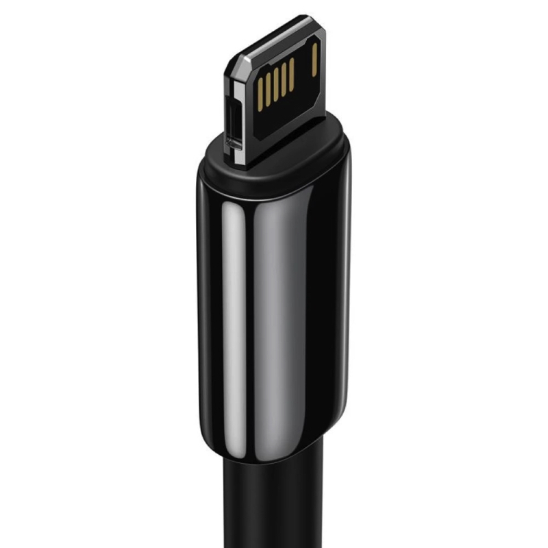 Кабель Baseus Tungsten Gold Fast Charging Data Cable USB to iP 2.4A 2m Black — фото 5