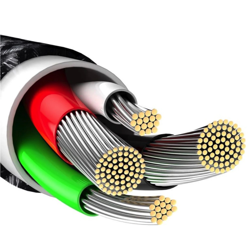 Кабель Baseus Tungsten Gold Fast Charging Data Cable USB to iP 2.4A 2m Black — фото 9