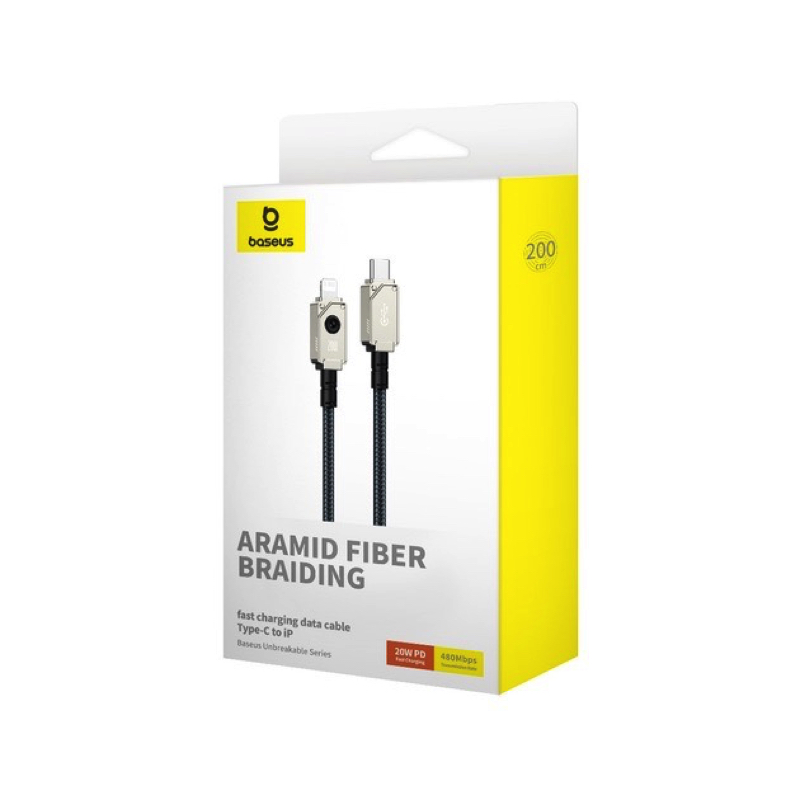 Кабель Baseus Unbreakable Series Fast Charging Data Cable Type-C to iP 20W 2m Stellar White — фото 3