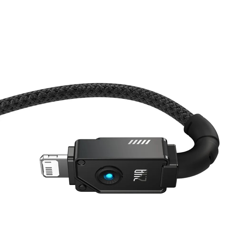 Кабель Baseus Unbreakable Series Fast Charging Data Cable USB to iP 2.4A 2m Cluster Black — фото 4