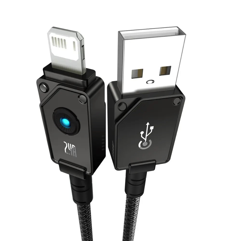 Кабель Baseus Unbreakable Series Fast Charging Data Cable USB to iP 2.4A 2m Cluster Black — фото 7