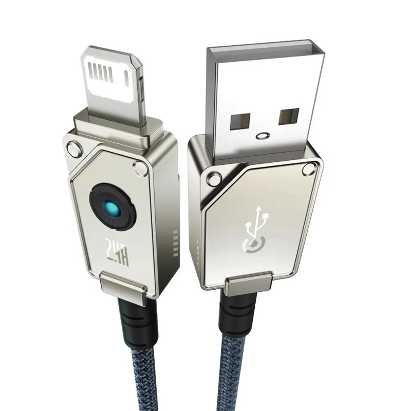 Кабель Baseus Unbreakable Series Fast Charging Data Cable USB to iP 2.4A 2m Stellar White — фото 7