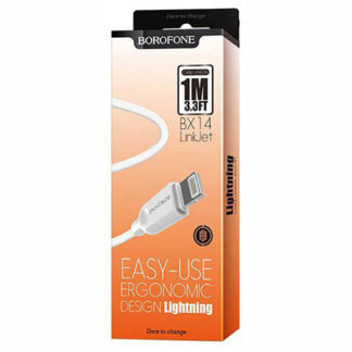 Кабель BOROFONE BX14 USB to iP 2.4A, 1m, PVC, TPE connectors, White — фото 3
