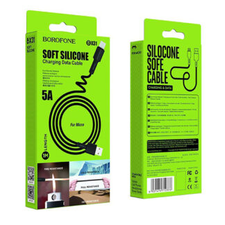 Кабель Borofone BX31 USB to Micro 2.4A, 1m, silicone, TPE connectors, Black