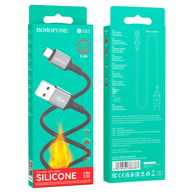 Кабель Borofone BX83 Micro USB для зарядки та передачі даних — фото 3