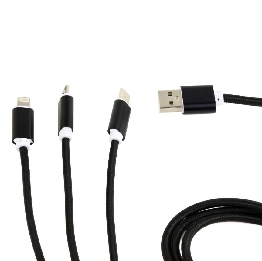 Кабель для заряджання USB AM-тато/Lightning/Micro/Type-C, 1.0 м — фото 3