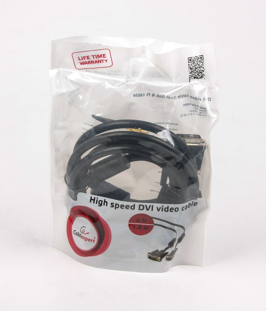 Кабель DVI, 24/24 (dual link), 1.8 м Cablexpert CC-DVI2-BK-6 — фото 4