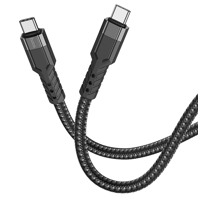 Кабель HOCO U110 Type-C to Type-C 60W charging data cable Black — фото 4