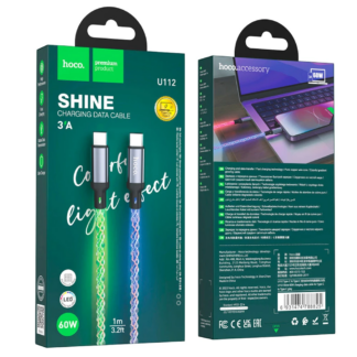 Кабель Hoco U112 Shine Type-C до Type-C Gray