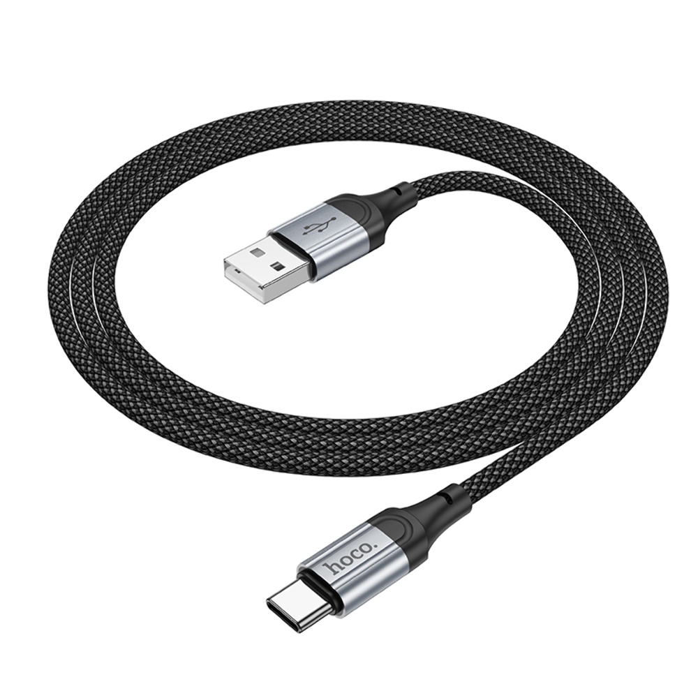 Кабель HOCO X102 USB to Type-C 3A, 1m, nylon, aluminum connectors, Black — фото 6
