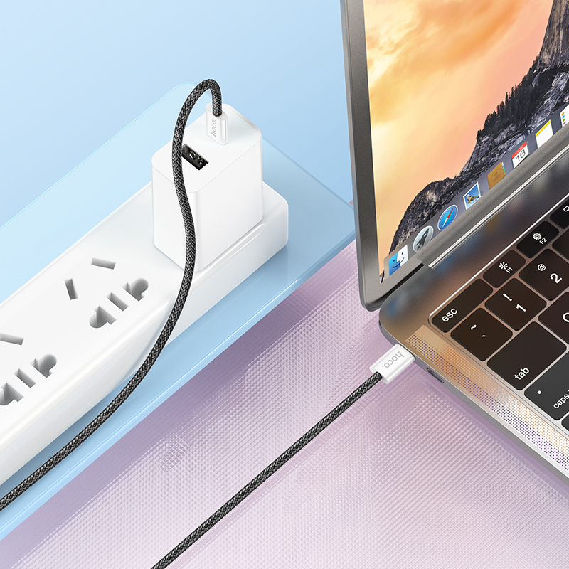 Кабель HOCO X104 Source 60W charging data cable Type-C to Type-C(L=1M) Black — фото 4
