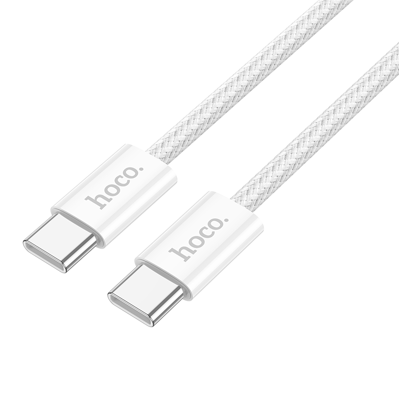 Кабель HOCO X104 Source 60W charging data cable Type-C to Type-C(L=1M) White — фото 4