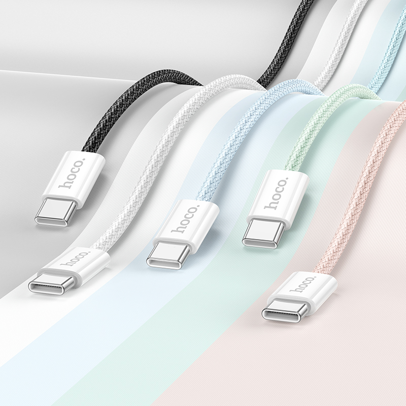 Кабель HOCO X104 Source 60W charging data cable Type-C to Type-C(L=1M) White — фото 5