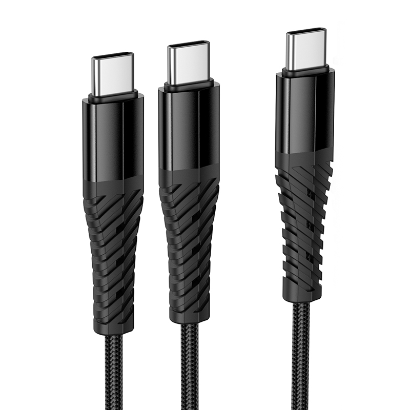 Кабель HOCO X123 Victory 2-in-1 charging cable(C to C+C) Black
