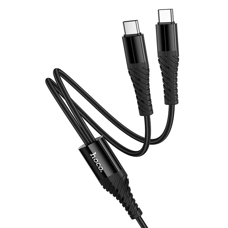 Кабель HOCO X123 Victory 2-in-1 charging cable(C to C+C) Black — фото 5