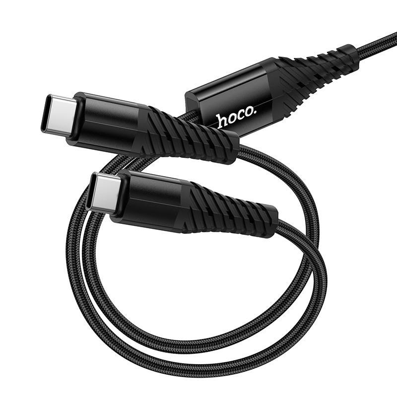 Кабель HOCO X123 Victory 2-in-1 charging cable(C to C+C) Black — фото 6