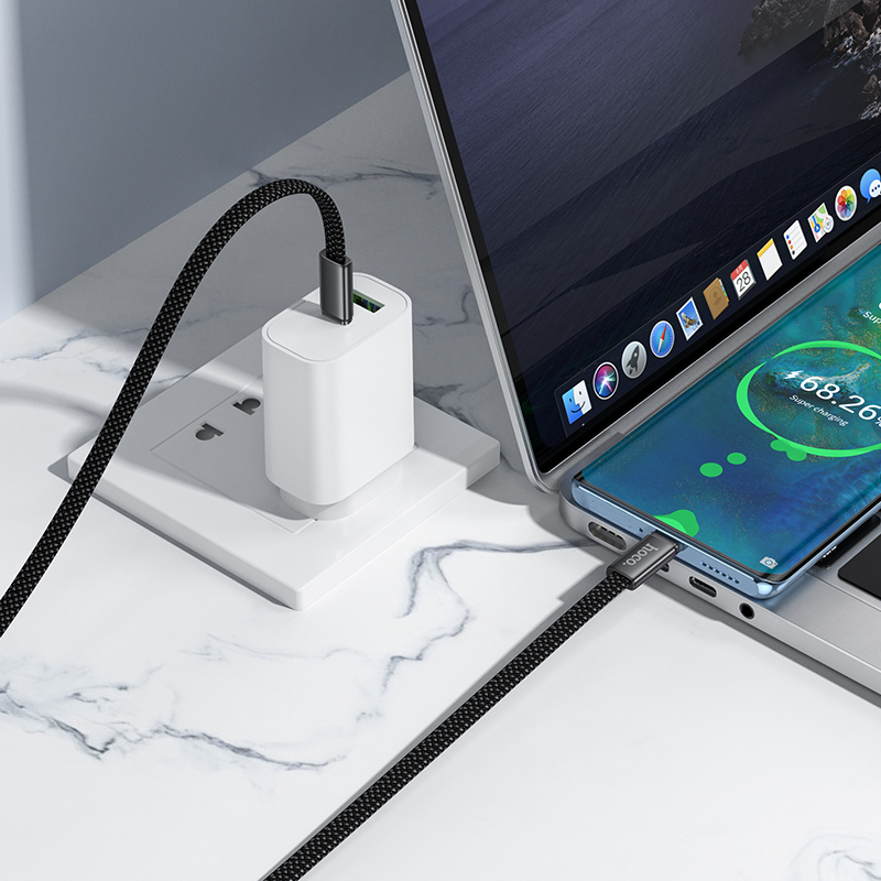 Кабель HOCO X125 Exceso 60W charging data cable C to C Black — фото 6