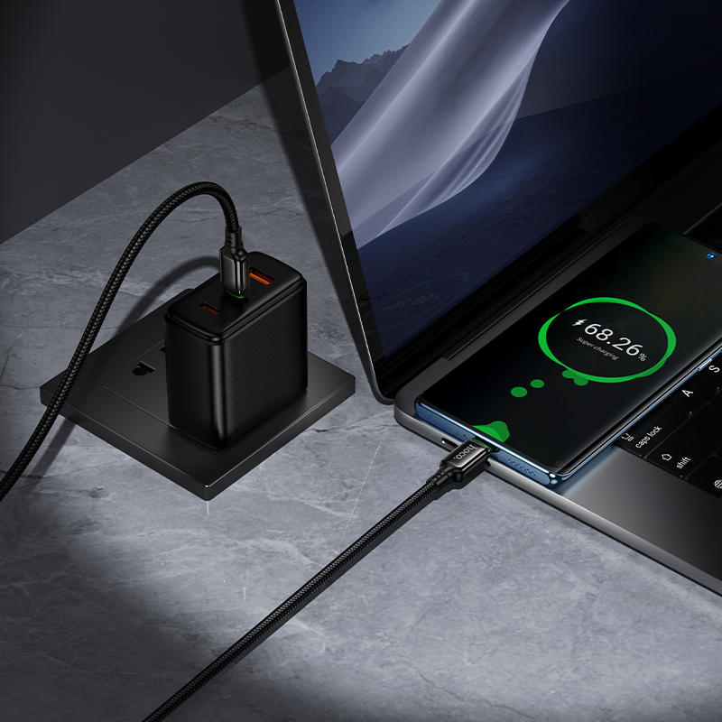 Кабель HOCO X127 Exceed 60W charging data cable C to C Black — фото 10