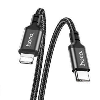 Кабель HOCO X14 Type-C to iP 3A, 20W, 1m, nylon, aluminum connectors, Black — фото 4