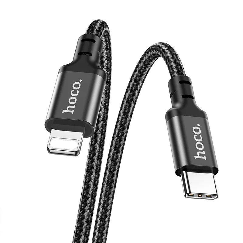 Кабель HOCO X14 Type-C to iP 3A, 20W, 2m, nylon, aluminum connectors, Black — фото 4