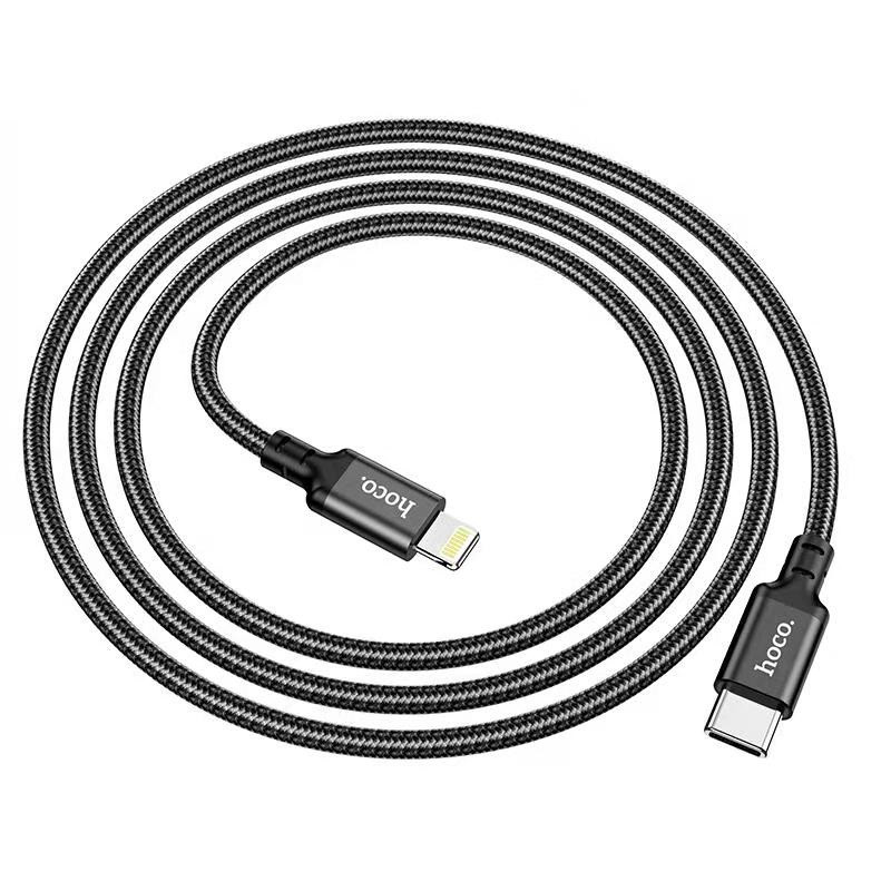 Кабель HOCO X14 Type-C to iP 3A, 20W, 2m, nylon, aluminum connectors, Black — фото 5
