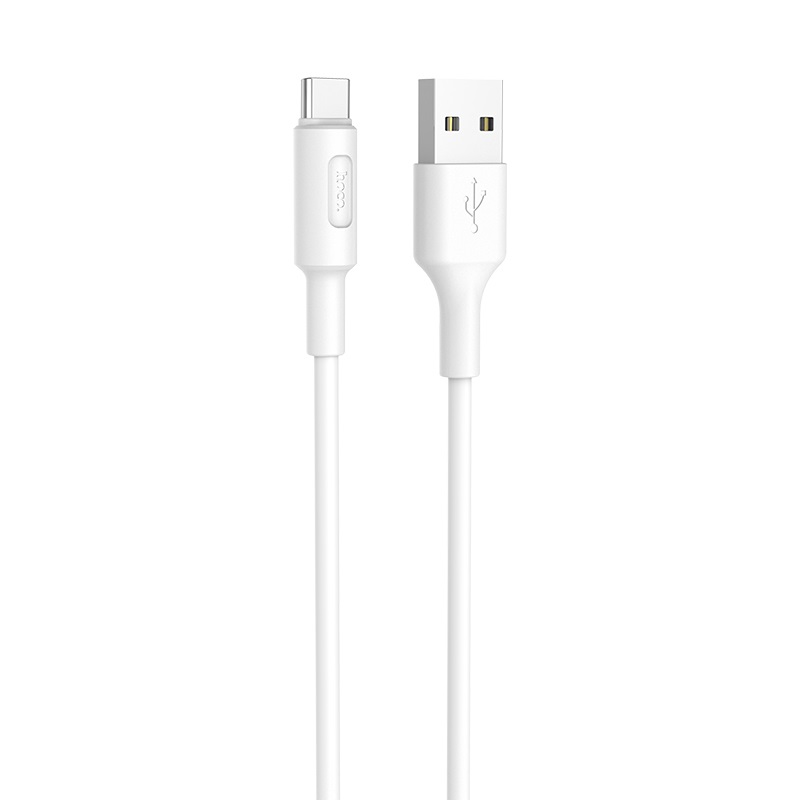 Кабель HOCO X25 USB to Type-C 2A, 1m, PVC, PVC connectors, White — фото 5