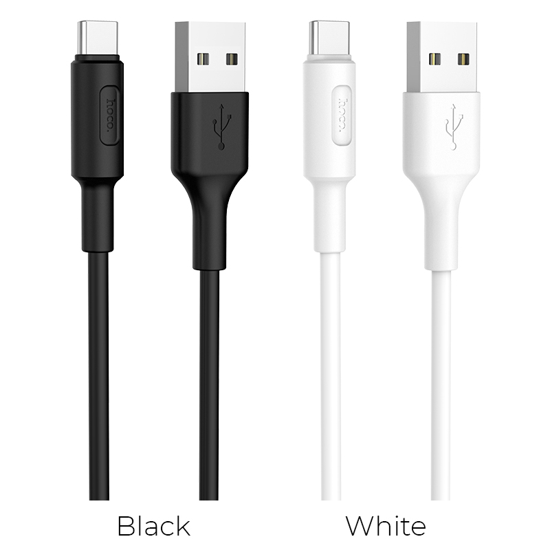 Кабель HOCO X25 USB to Type-C 2A, 1m, PVC, PVC connectors, White — фото 7