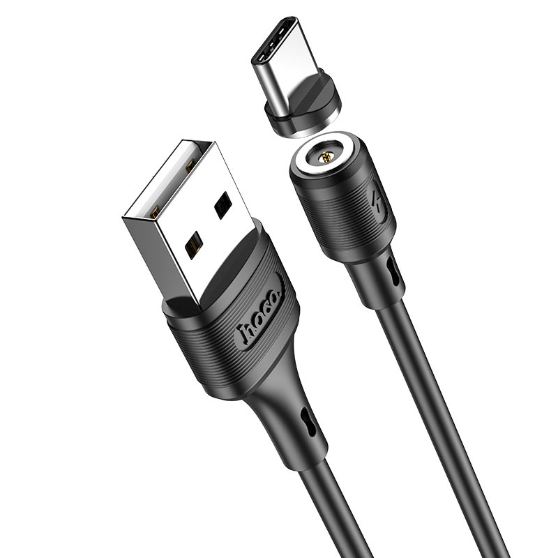 Кабель HOCO X52 USB to Type-C 3A, 1m, PVC, PVC connectors, magnetic, Black — фото 4