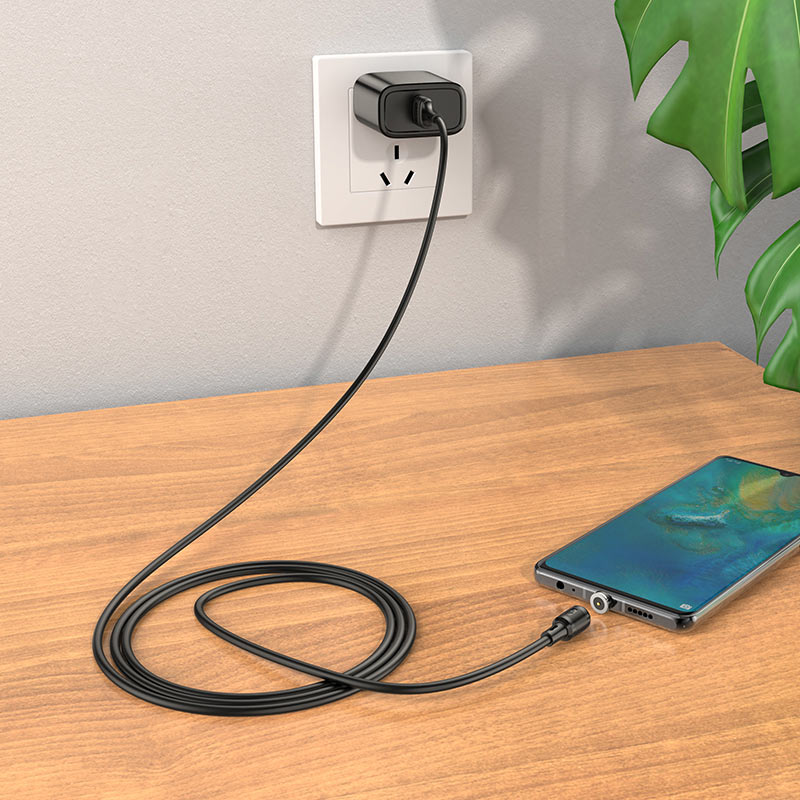 Кабель HOCO X52 USB to Type-C 3A, 1m, PVC, PVC connectors, magnetic, Black — фото 8