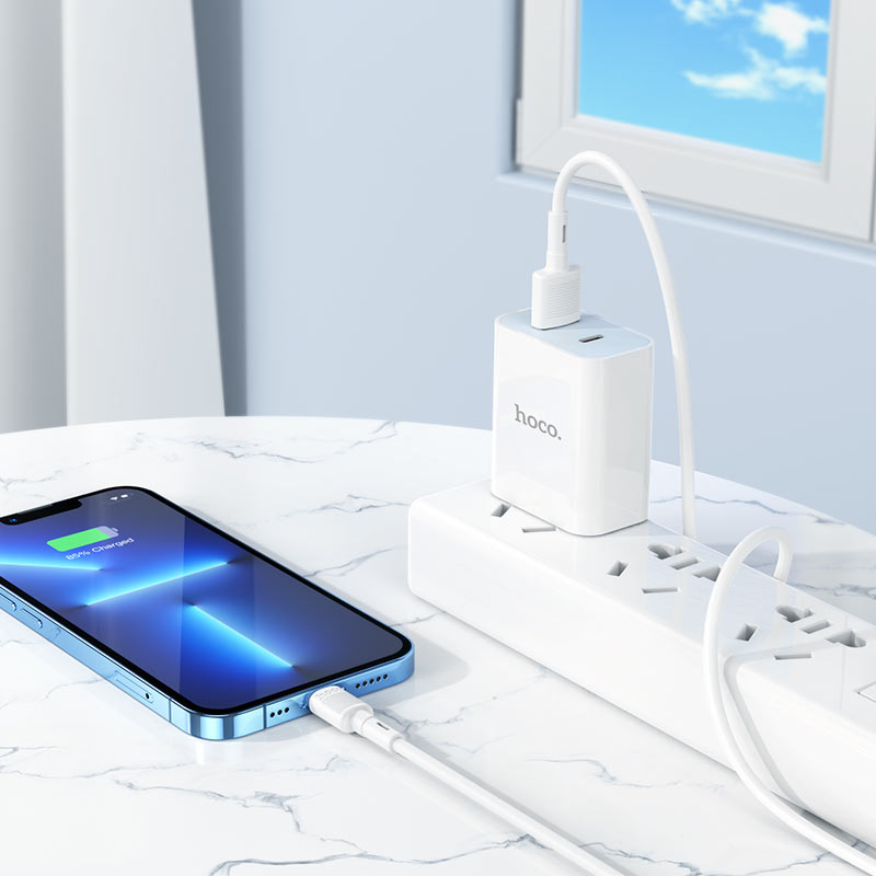 Кабель HOCO X83 USB to iP 2.4A, 1m, PVC, PVC connectors, White — фото 4