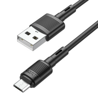 Кабель Hoco X83 USB to Micro 2.4A, 1m, PVC, PVC connectors, Black