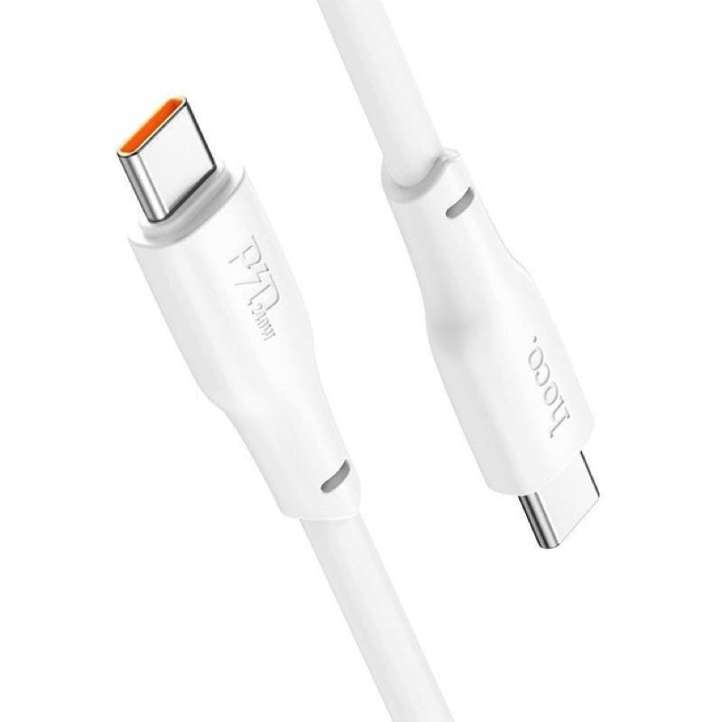 Кабель HOCO X93 Type-C to Type-C 100W, 2m, TPE, TPE connectors, White — фото 4