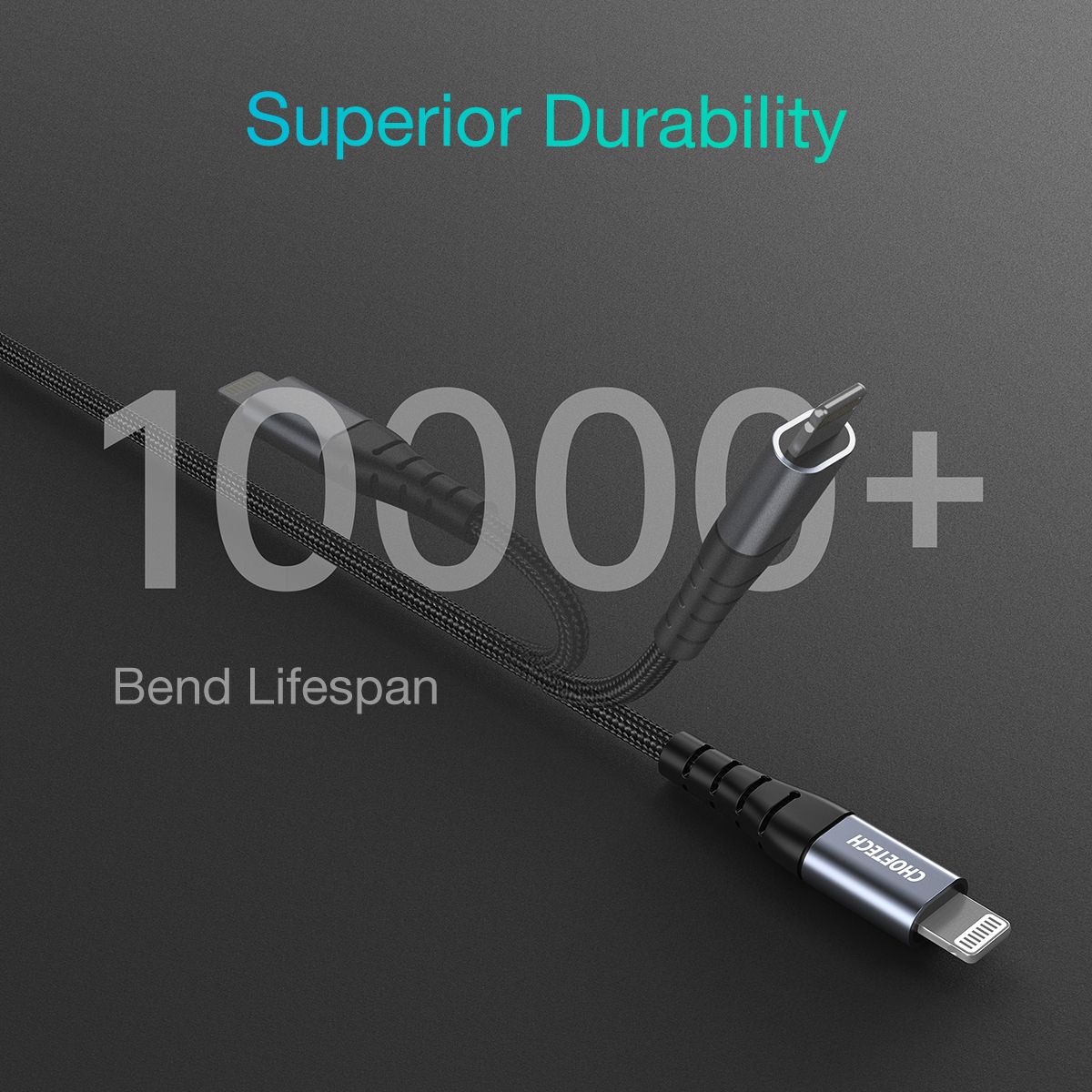 Кабель MFI, USB 2.0 Power Delivery (PD), C-тато/Lightning, 1,2 м — фото 6